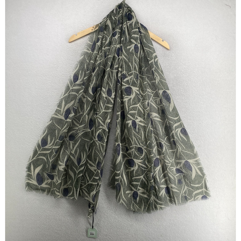 ROCKFLOWERPAPER Scarf Magnolia Pod Featherweight Gauze Green 37 x 72 NEW